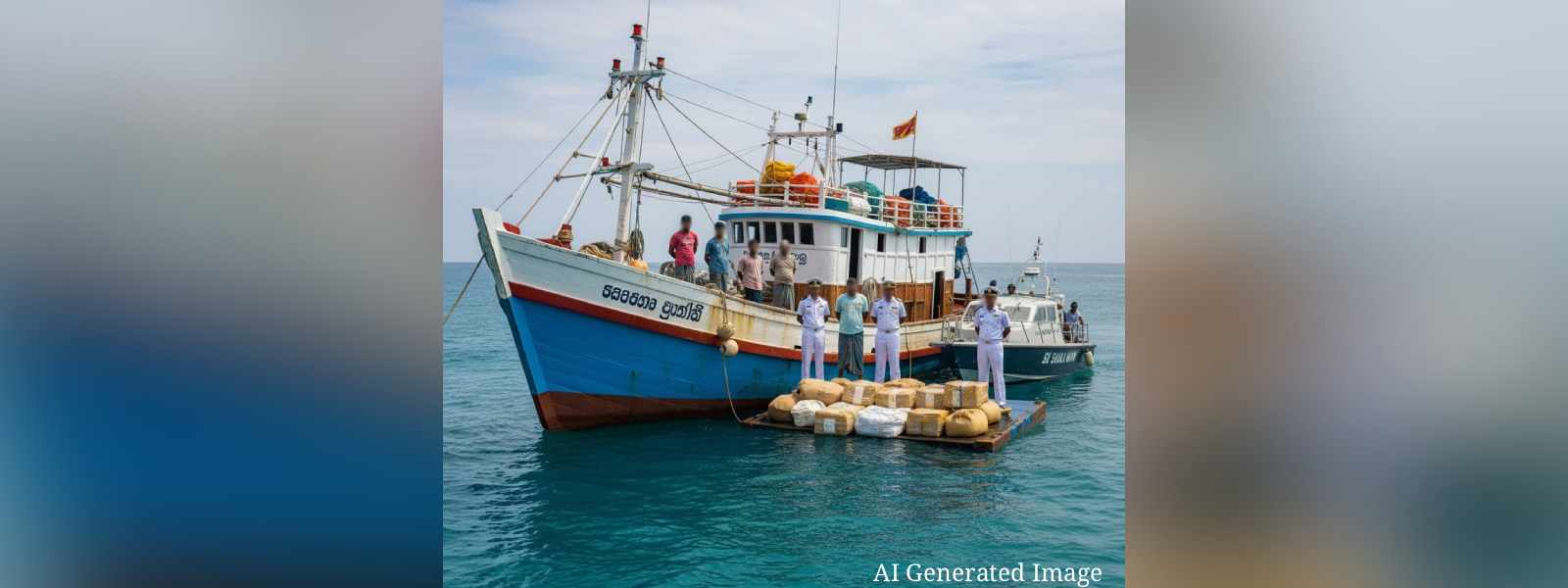 සැකකරුවන් 06ක් සමග ධීවර යාත්‍රාවක් අත්අඩංගුවට